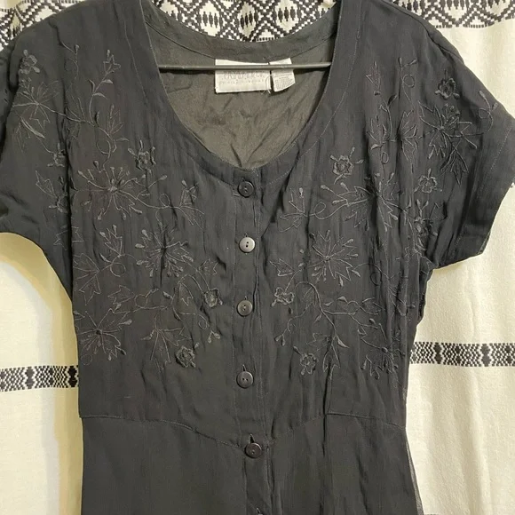 Pier 1 Black Maxi Dress with Button Detail - Picture 4 of 16